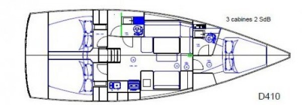 Dufour Grand Large 41 - Layout