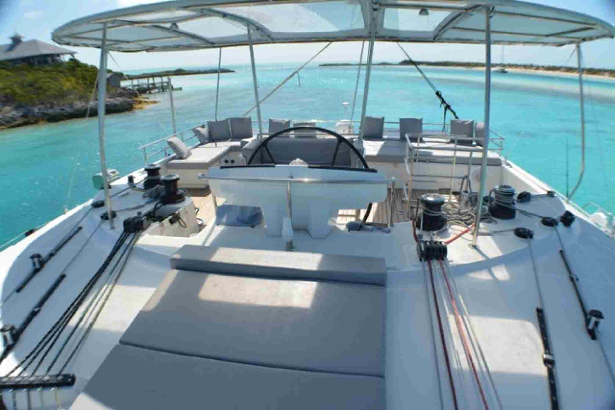 AMURA II luxury catamaran charter flybridge