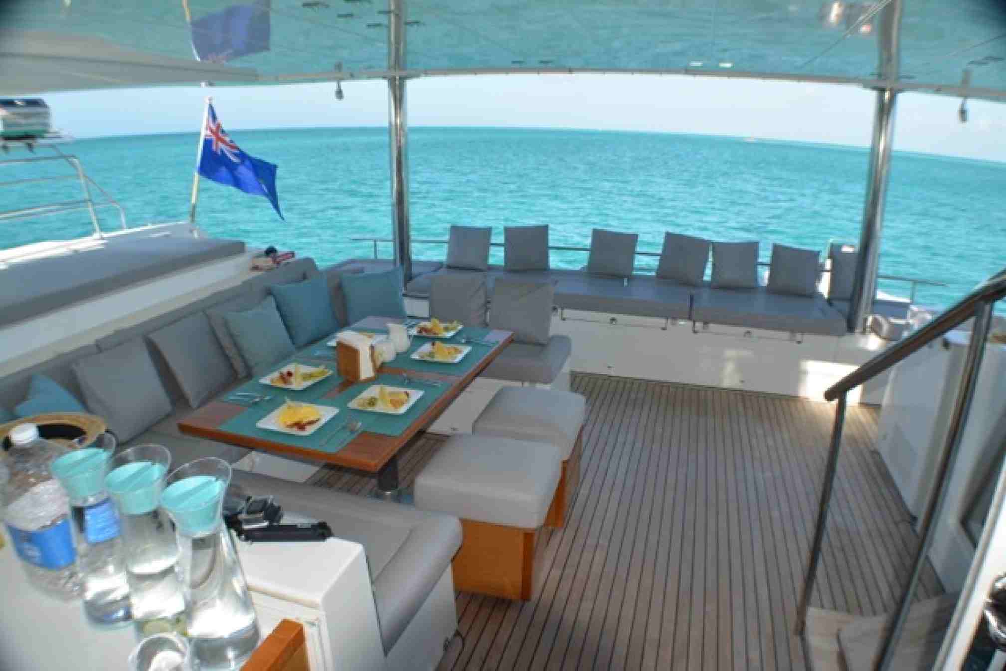 AMURA II luxury catamaran charter deck