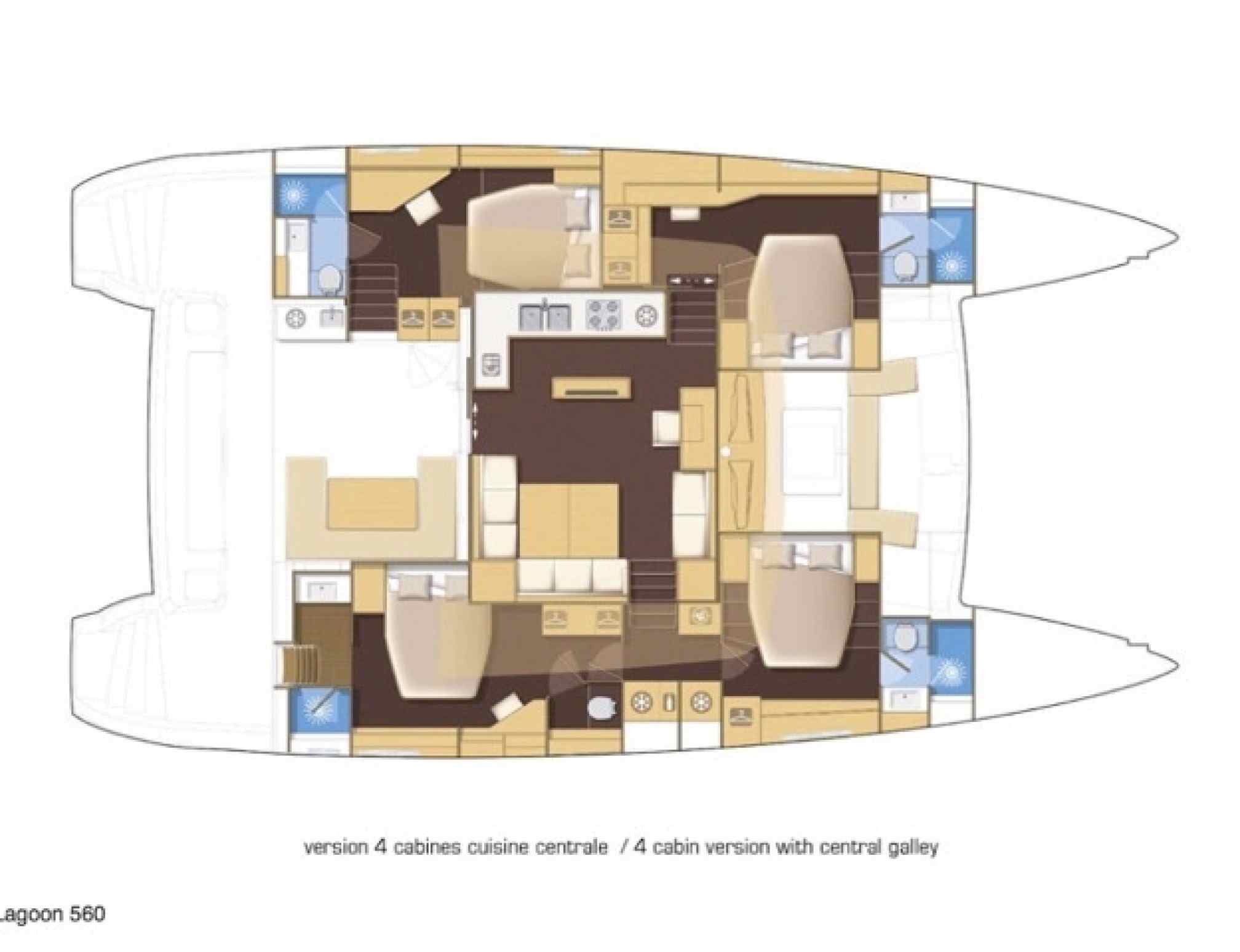 AMURA II luxury catamaran charter layout
