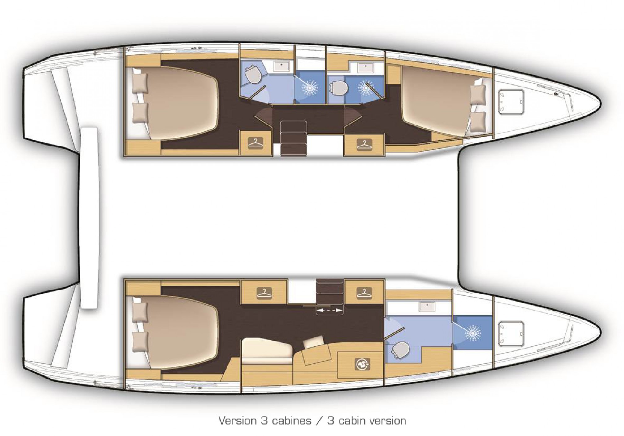 Lagoon 42 catamaran charter layout