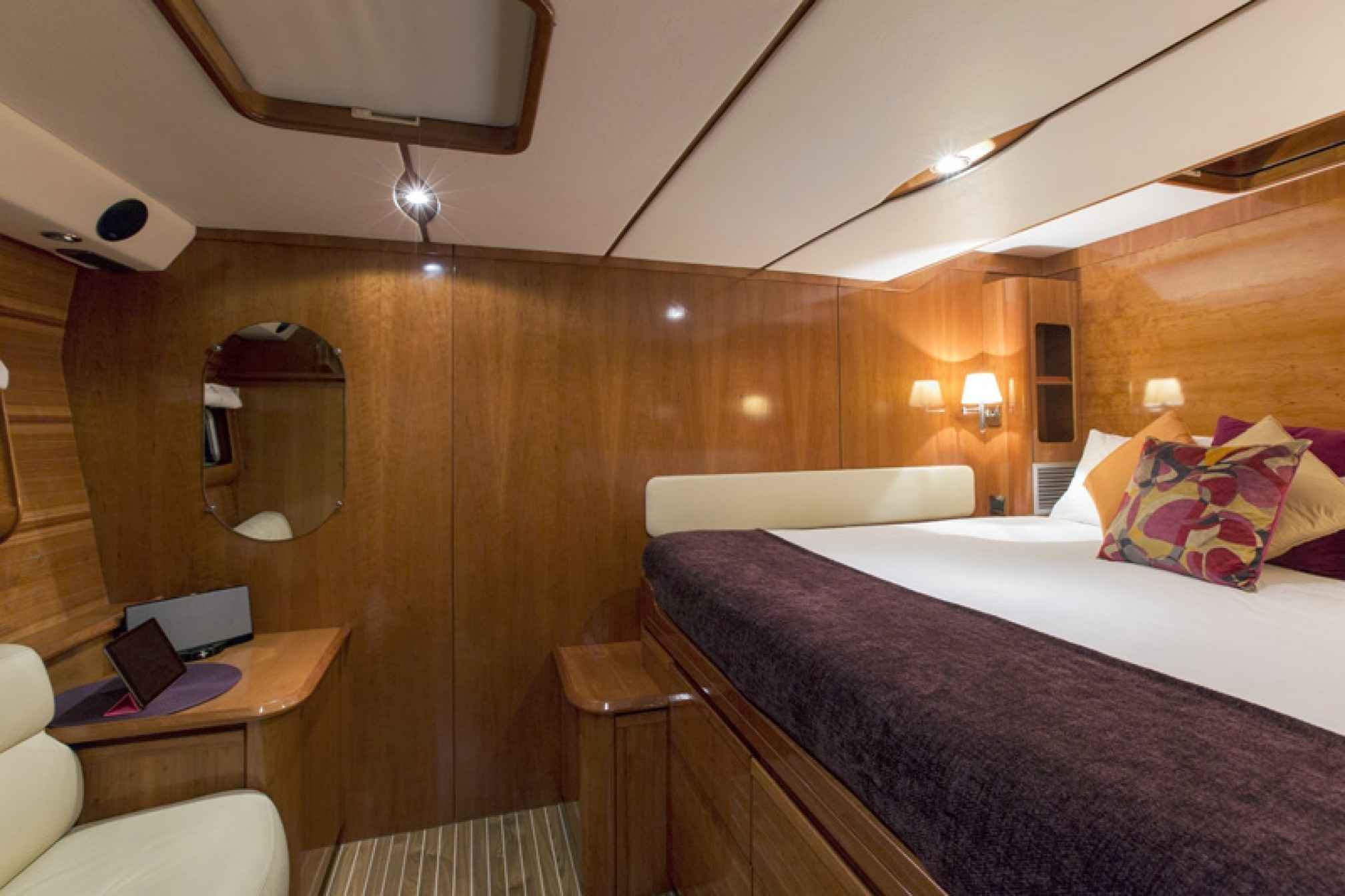 Privilege 585 'Ula' catamaran charter cabin