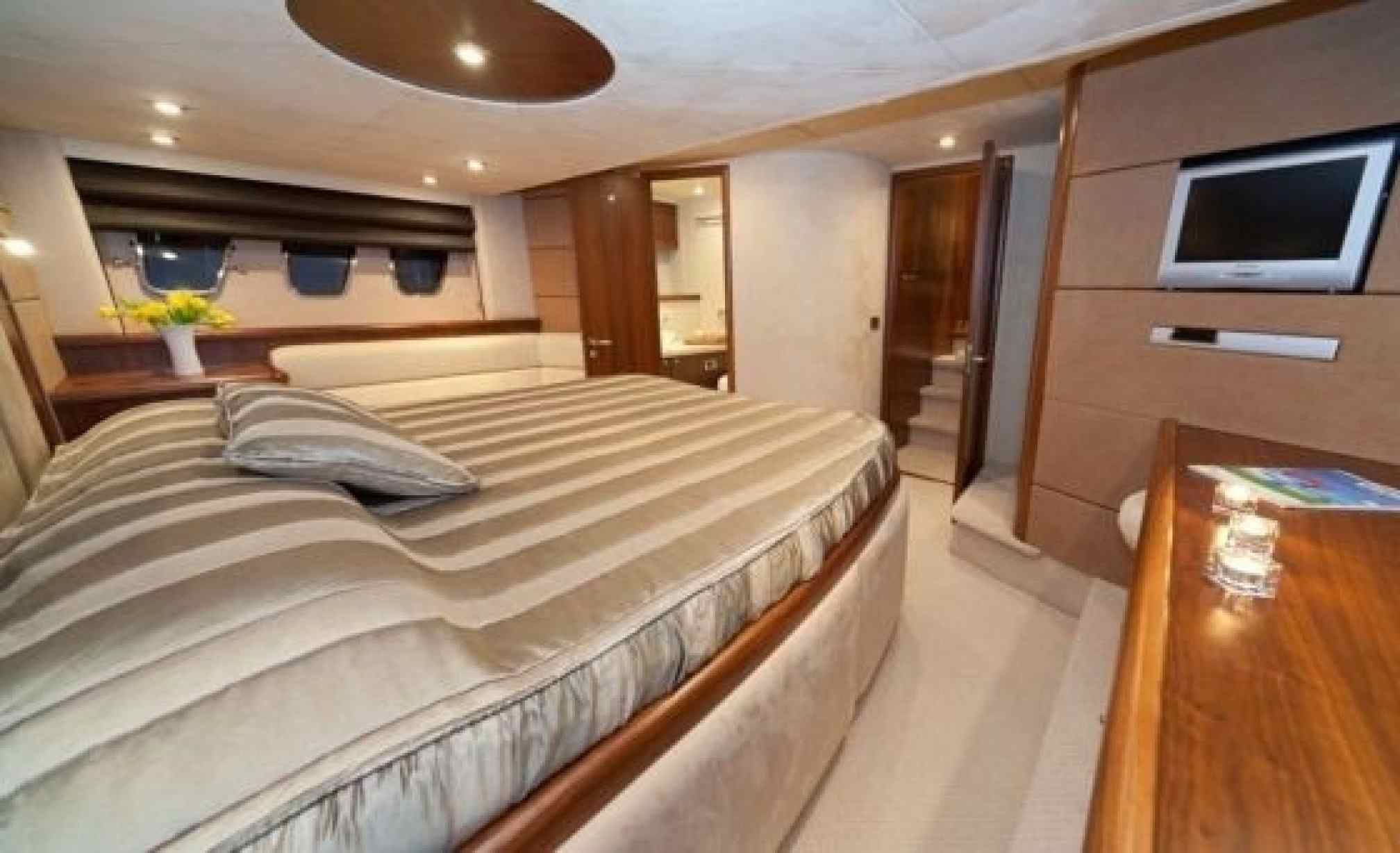  Sunseeker Predator 62 charter yacht cabin