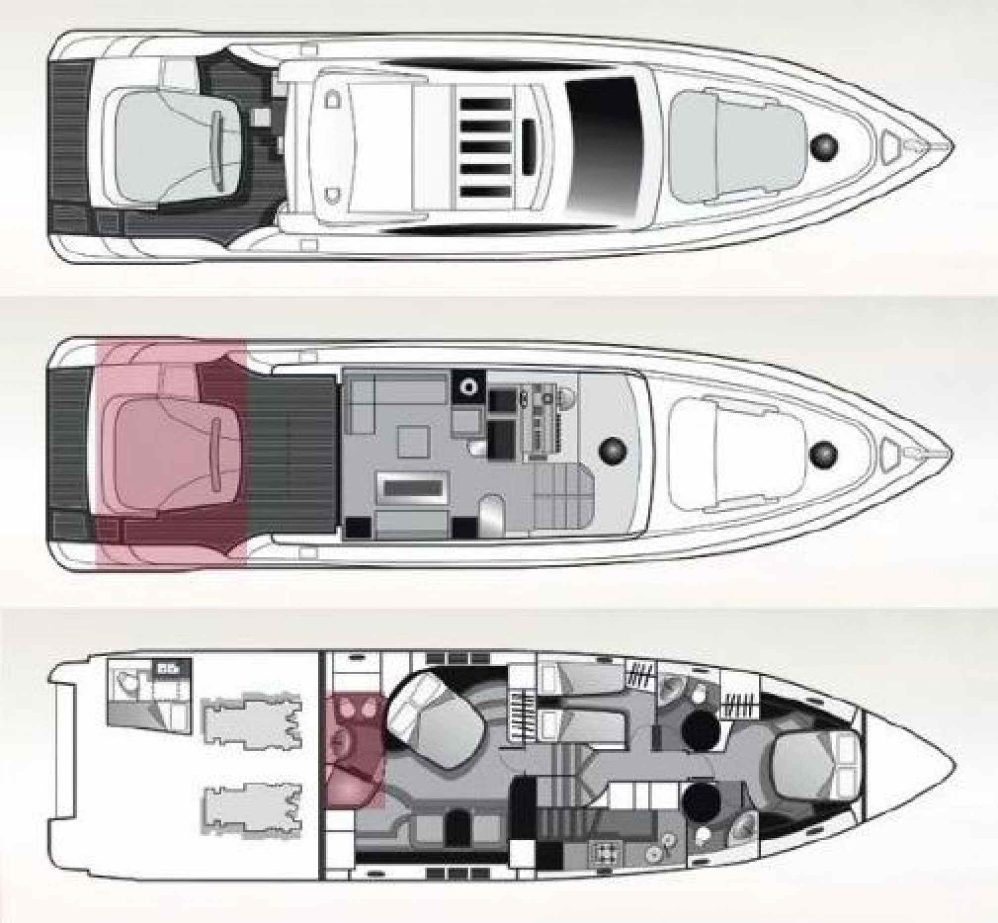  Azimut 68 yacht charter layout