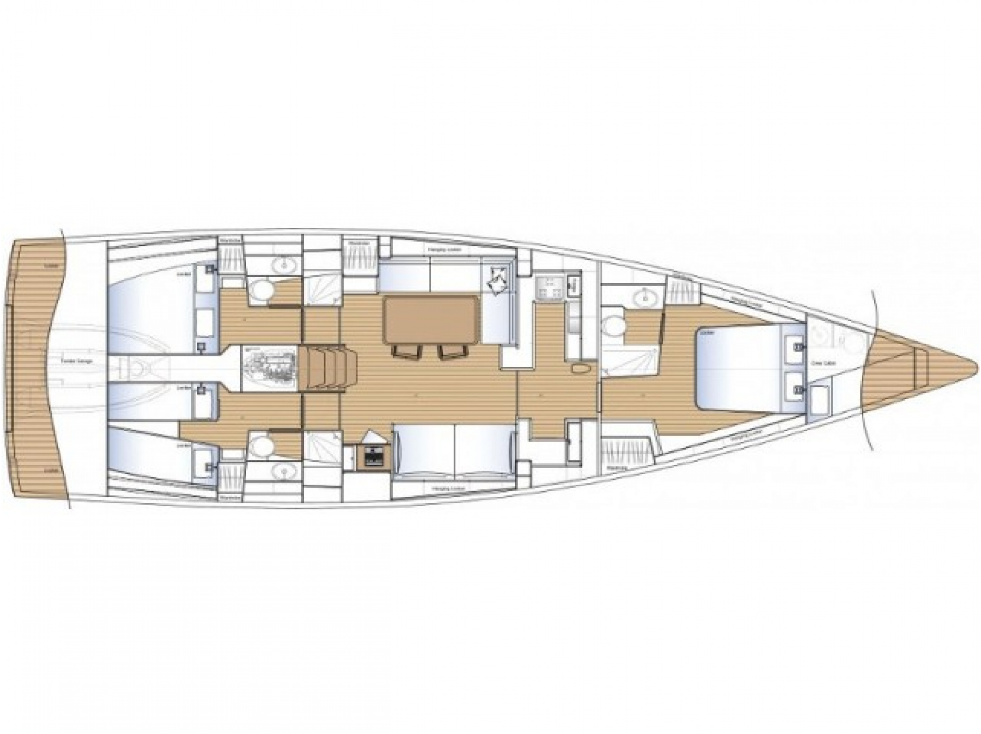 Solaris 58 charter luxury sailboat layout