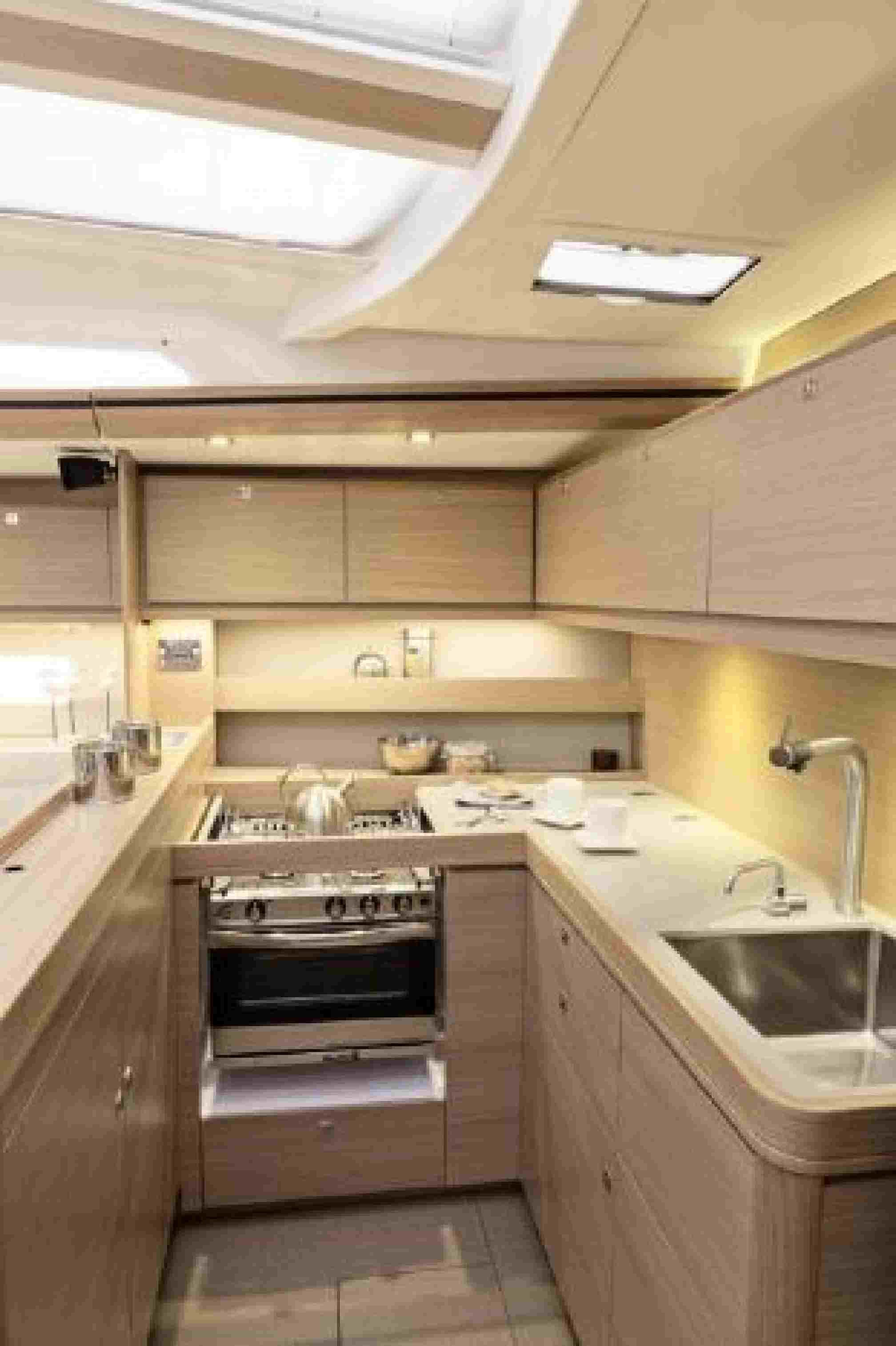 Dufour 560 GL charter sailboat, kitchen