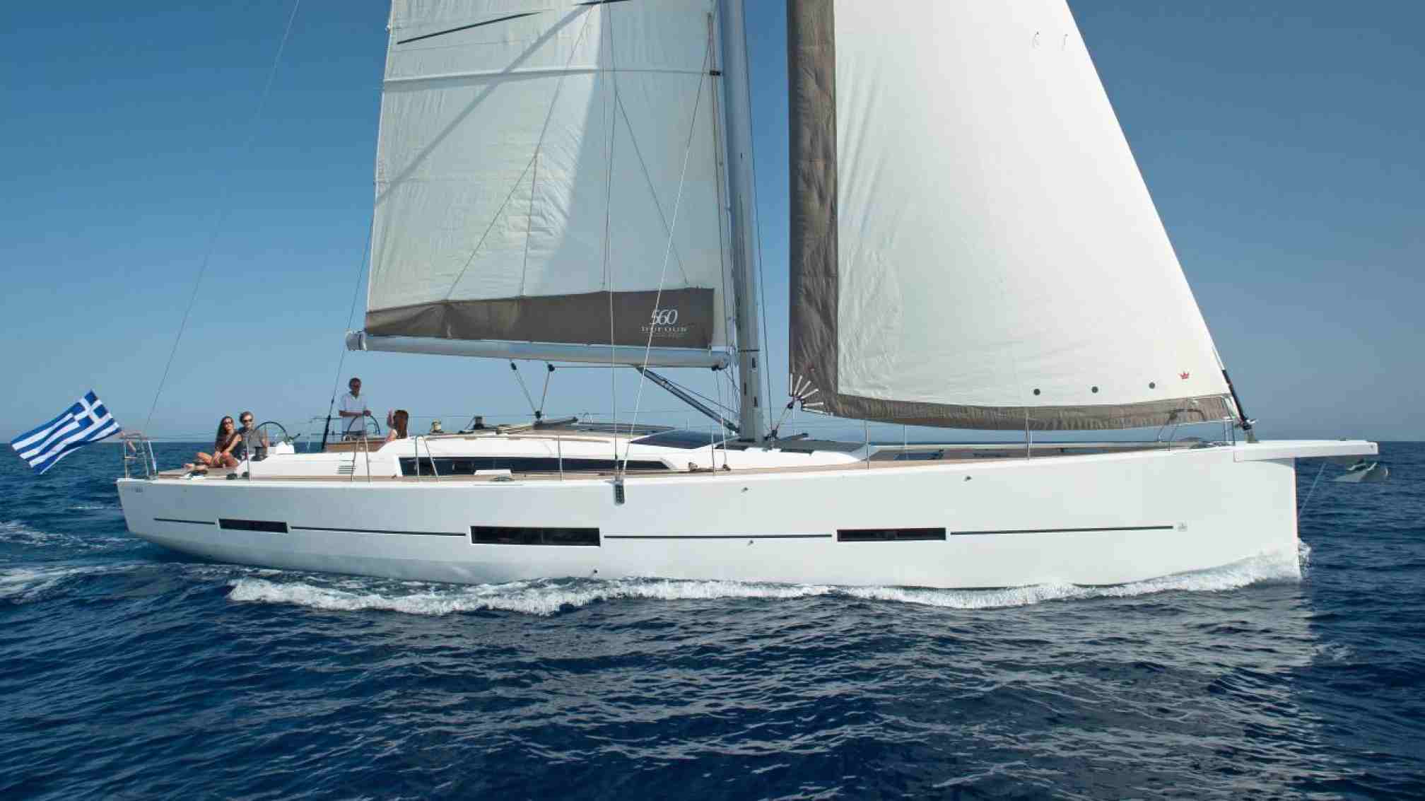 Dufour 560 GL charter sailboat, sailing