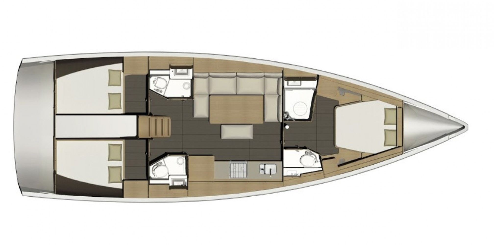 Dufour 460 GL velero de alquiler, layout